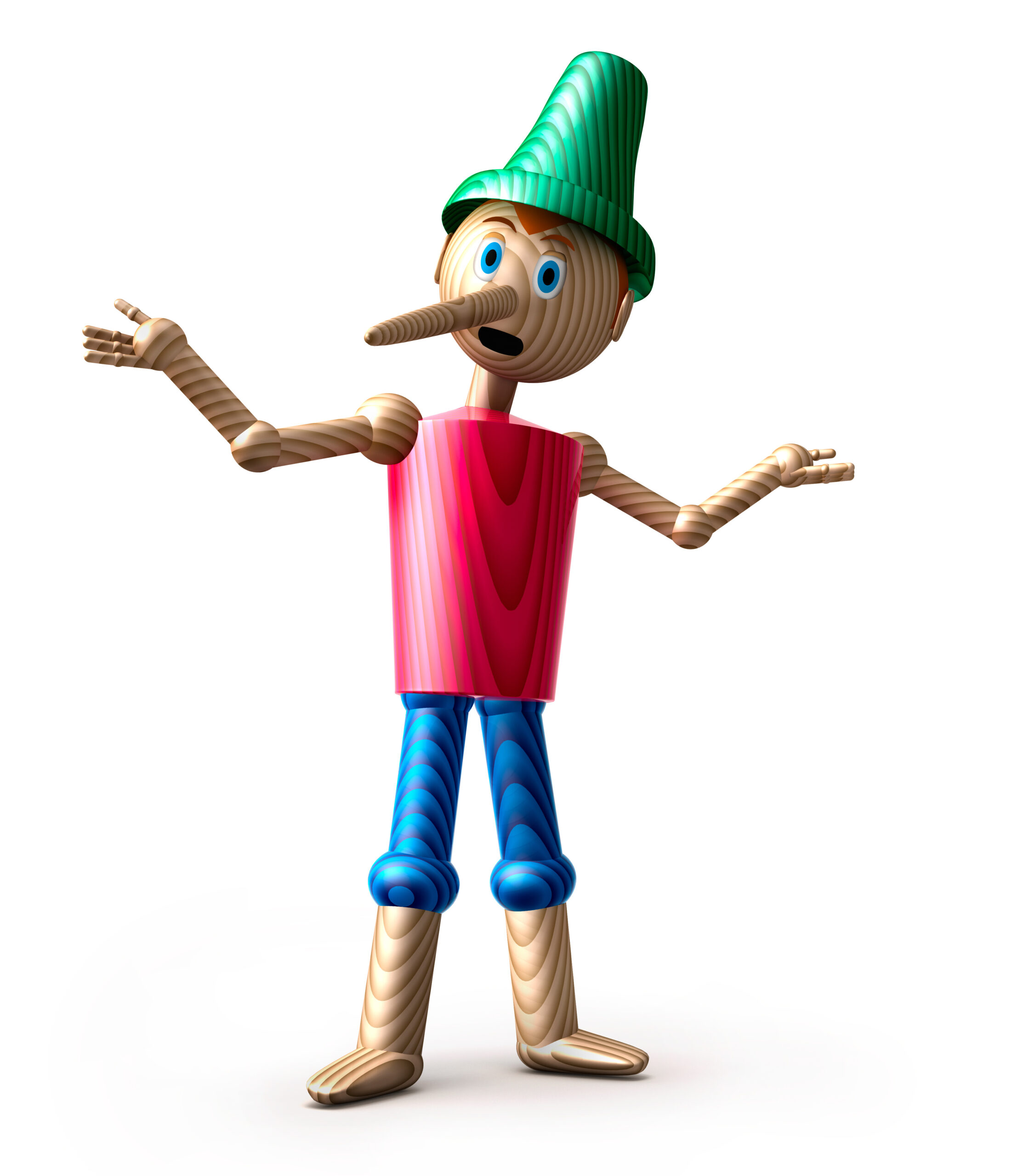 Pinocchio vor weiss